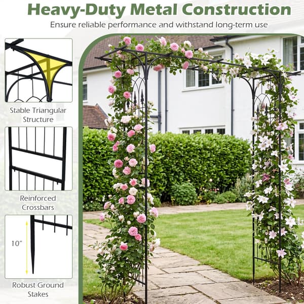 Havebue Pergola 150x40x216 cm sort