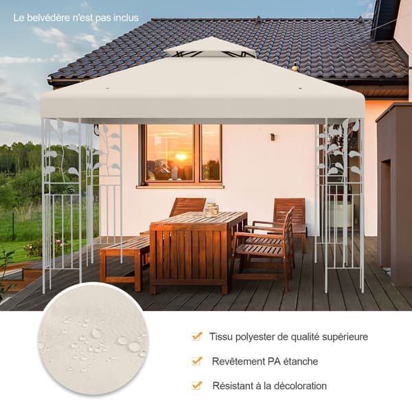 Erstatningsmarkise til pavillon 300x300 cm beige