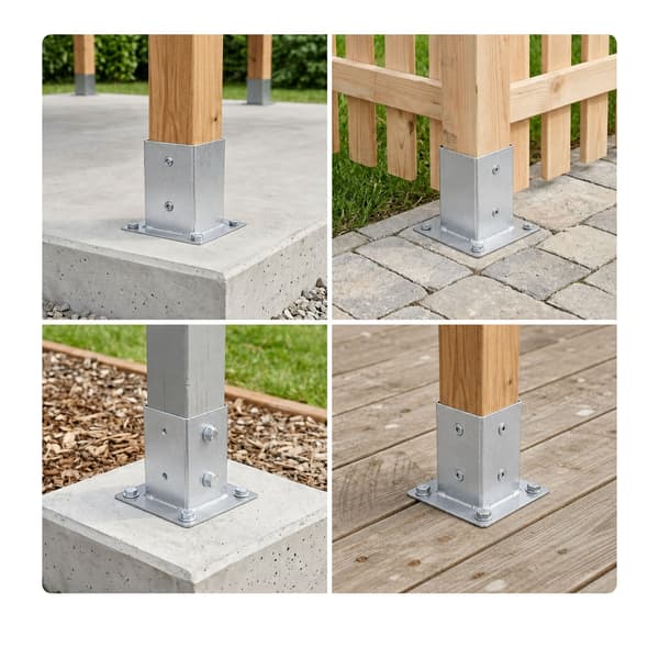 Galvaniserade stolpskor, 4-pack, Kodustaar