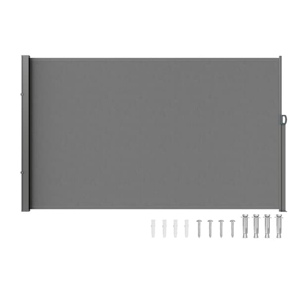 Utdragbar sidomarkis, 160x300 cm, grå, polyester vattentät