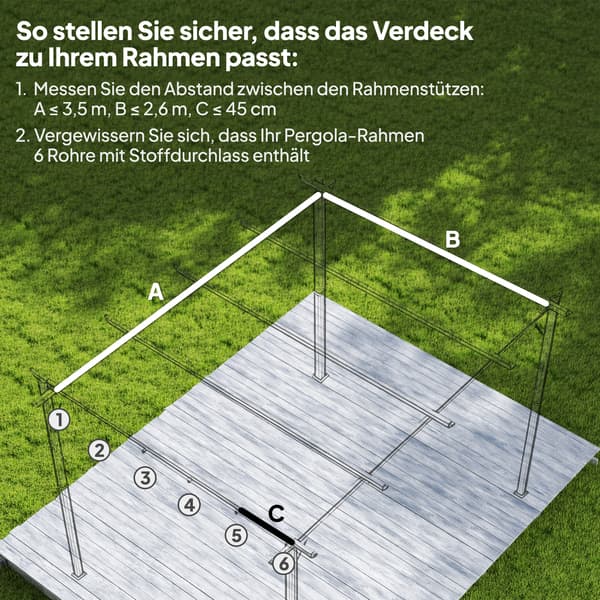 Pergola udskiftningsdug 350x260 cm, brun, polyester