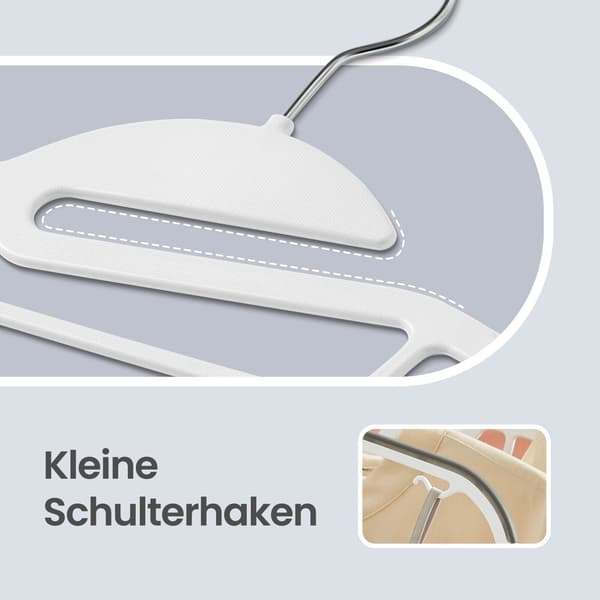 Klädhängare 41,5x22,5 cm Vit Plast Set om 20