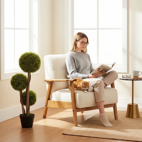 Sæt med 2 kunstige buksbomsplanter 90 cm grøn/sort