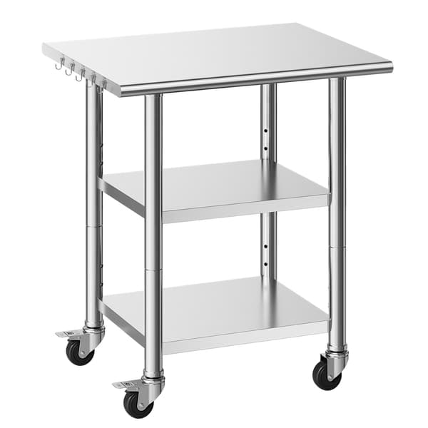 Arbejdsbord 61x76x86.4 cm Rustfrit Stål Kraftig Udførelse