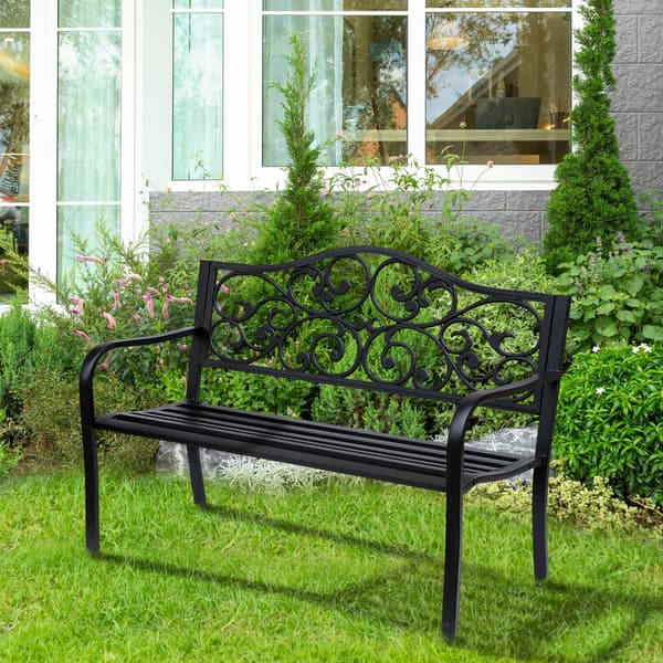 Havebænk, 127x60x89 cm, Sort