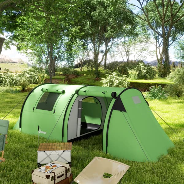 Campingtält 470x220x150 cm Mörkgrönt Polyester