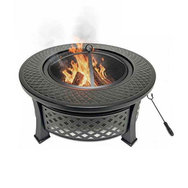 Fire Bowl 50x81x81 cm sort stål, Kodustaar