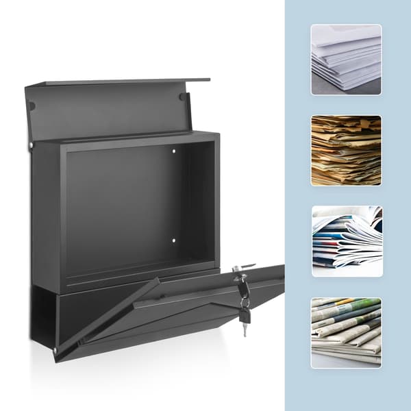 Postkasse 37x37x11 cm Antracit Metal, Kodustaar