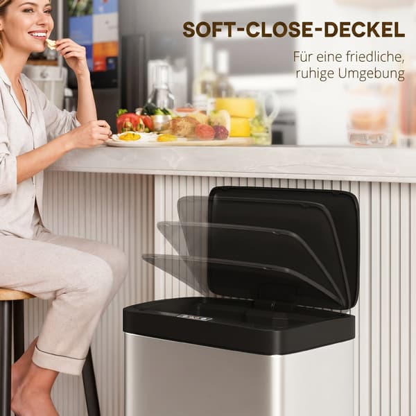 Sensor-soptunna 45 L 38x25,5x67,5 cm silver