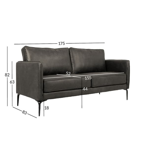Sofa SOFIA 2-personers 175x83x82 cm mørk olivengrøn