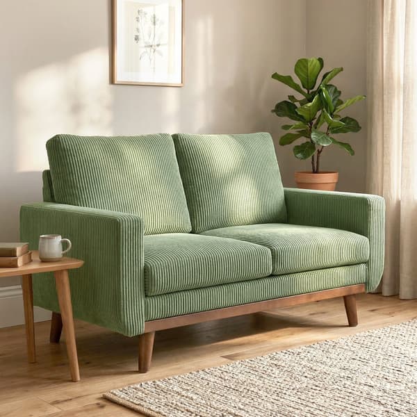Sofa 134x74x84 cm Grøn kordfløjl polstring