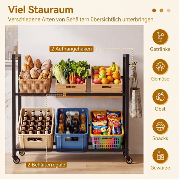 Drink Crate Rack 2-niveau 103x30,5x88,4 cm sort