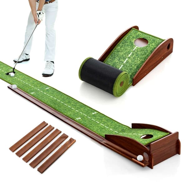 Golf putting måtte, 280x29x15 cm, Brun Grøn , Star