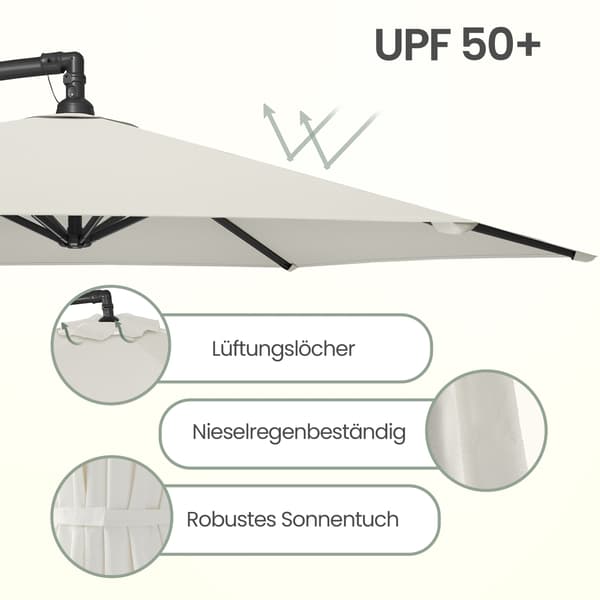 Parasoll 300 cm diameter Beige