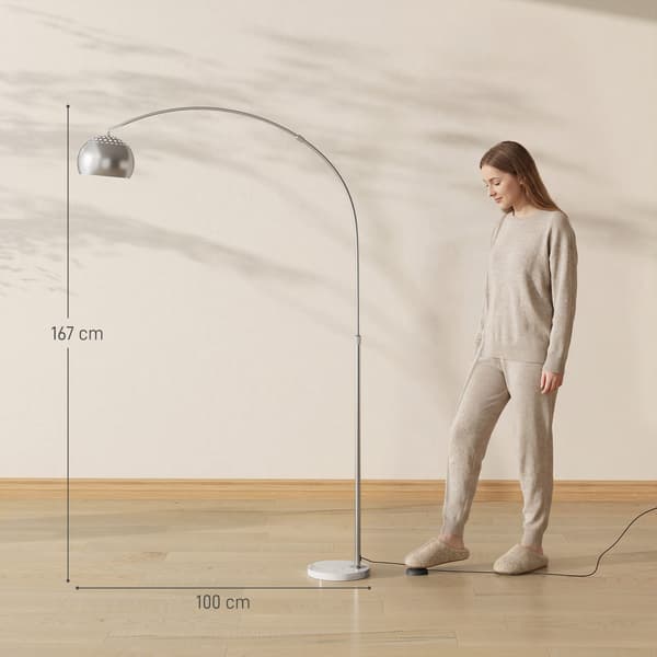 Gulvlampe 26x100x167 cm sølv