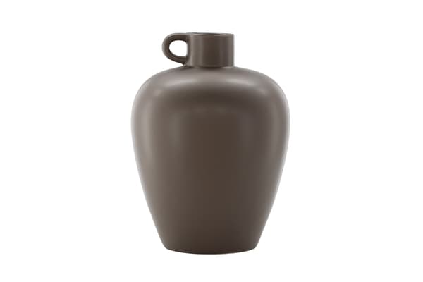 Vase, 24x24x33 cm, Brun, Stentøj