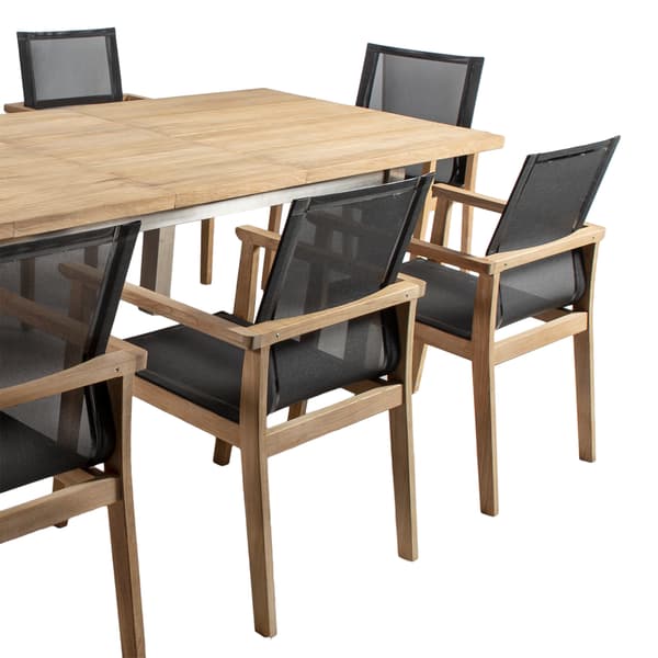 Stol Nautica 64x65x90 cm sort teaktræ