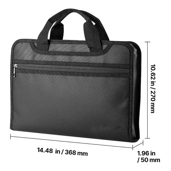 Brandsikker dokumenttaske, 36.8x27x5 cm, sort, brandsikker opbevaring