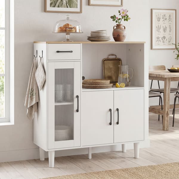 Sideboard 80x34x91 cm Vit trä