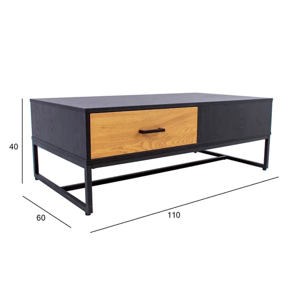 Sofabord AMSTERDAM 110x60x40 cm Eg Sort