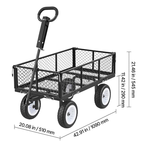 Havetrillebør 96x51x24.5 cm Sort Stål