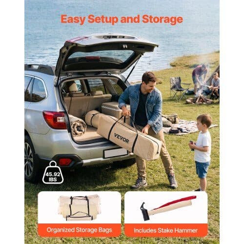 Bell-telt 4 m lys beige, til 3-4 personer