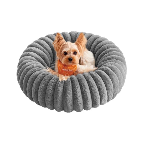 Hundeseng 50 cm diameter vaskbar duegrå