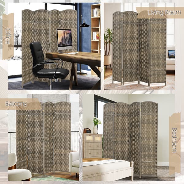 Rumdeler 4-panel foldbar 180x1,7x180 cm vasket sort