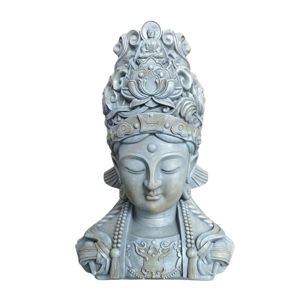 Buddha-patsas 44x32x21 cm harmaa beige polyresiini, Kodustaar