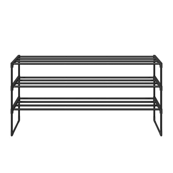 Kenkäteline 30x116x55 cm musta metalli