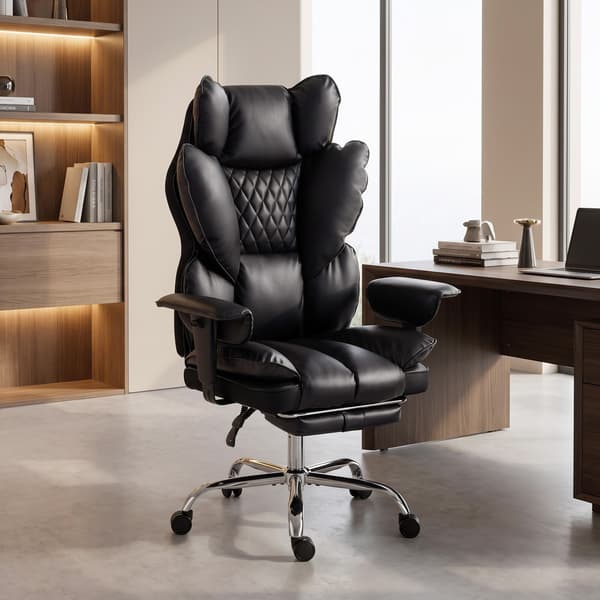 Executive kontorstol 80x67x122-130 cm sort/sølv
