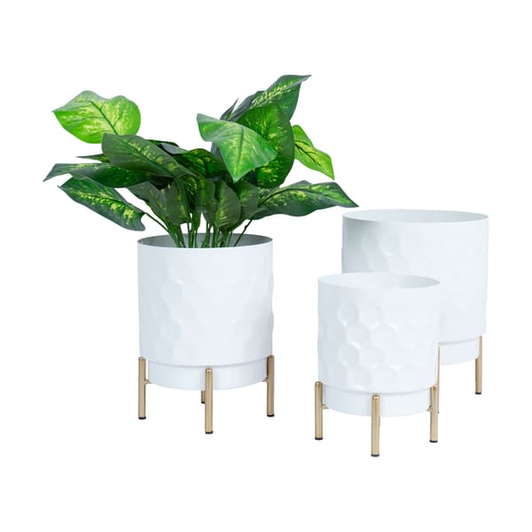 Blomkruka 21x26 cm vit metall