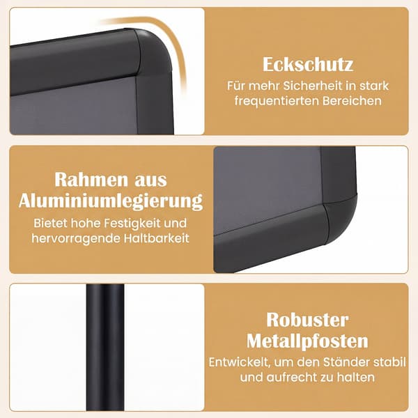 Informationsstander 2 stk 87–137 cm sort