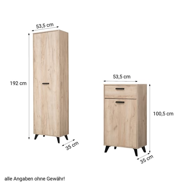 Hallmöbelset, Home, 5 delar, 175x192x35 cm, grå