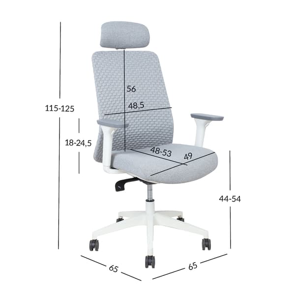 Kontorstol SANTO 65x65x115-125 cm Grå