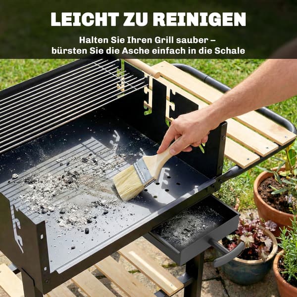 Kulgrill 99,5x58x82 cm Sort Metal