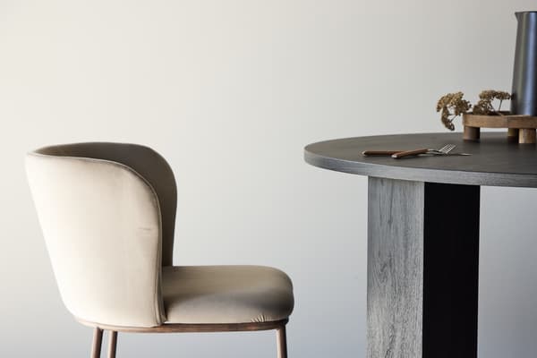 Spisestol Edina 2-pak Beige Velour Stål