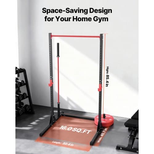 Power Cage Squat Rack, 116x128x217 cm, Justerbar, Stål