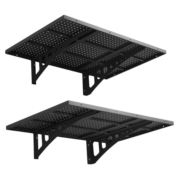 Væghængt garagehylde 914x610x225 mm sort stål opbevaring