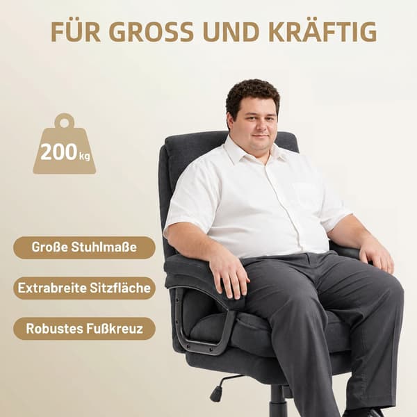 Executive kontorstol 68,5x79x117-125 cm sort