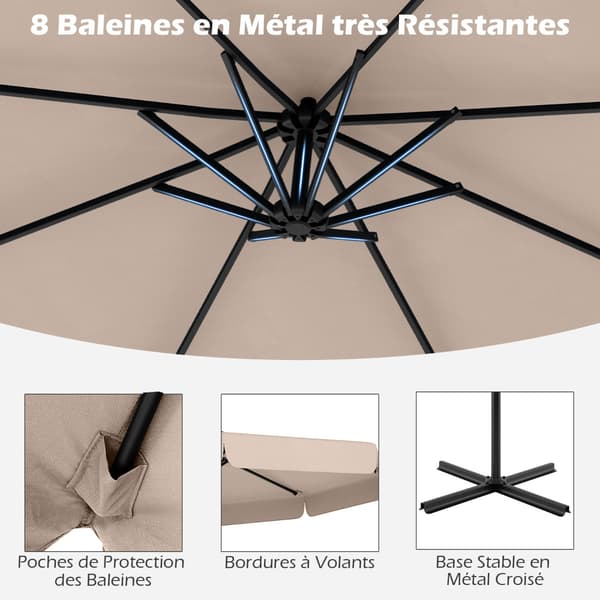 Terrasseparasol, 305x250 cm, Beige , Star