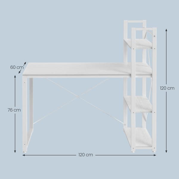 Skrivbord, 56x120x120 cm, Vit