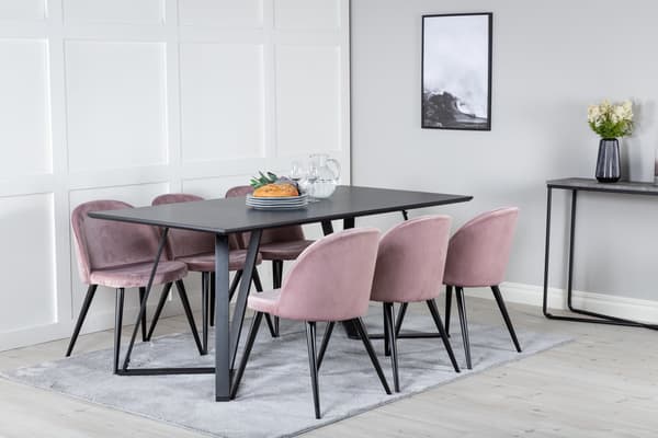 Spisebord og stol sæt Marina Pink Sort