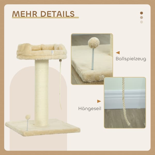 Kattetræ med kattekurv 55x55x83 cm creme