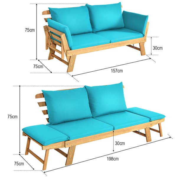 Sovesofa 198x75x75 cm turkis