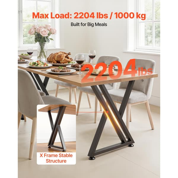 Pöydän jalat 74x61x60 cm Musta teräs