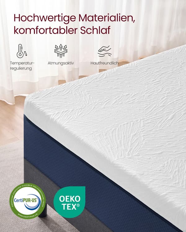 Patja 90x200 cm Sininen Geeli Memory Foam