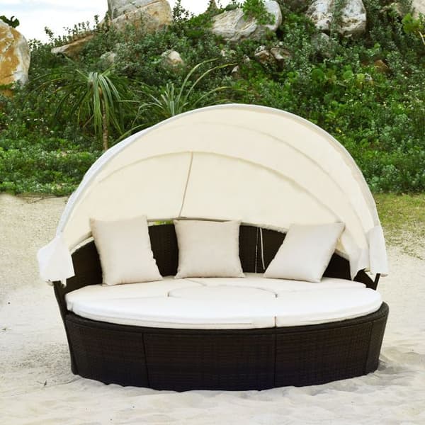 Udendørs Daybed, 192x177x146 cm, Sort, Beige , Star