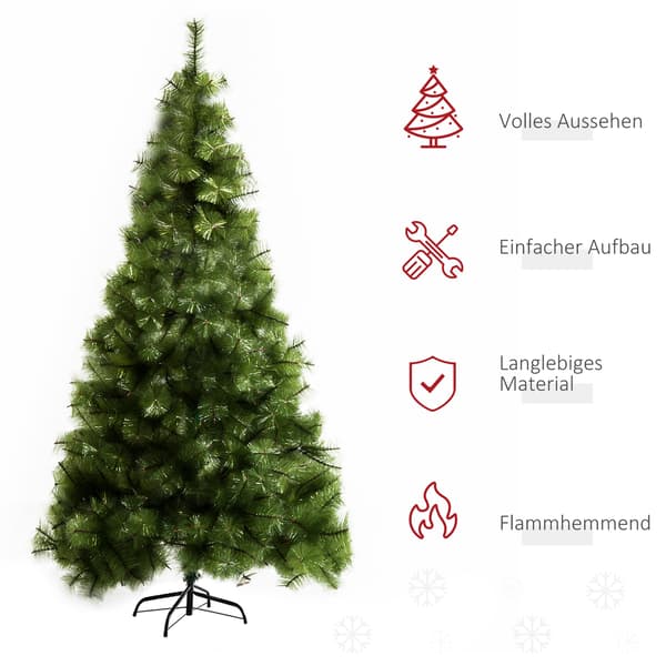 Kunstigt juletræ, 90x210 cm, grøn, metalfod