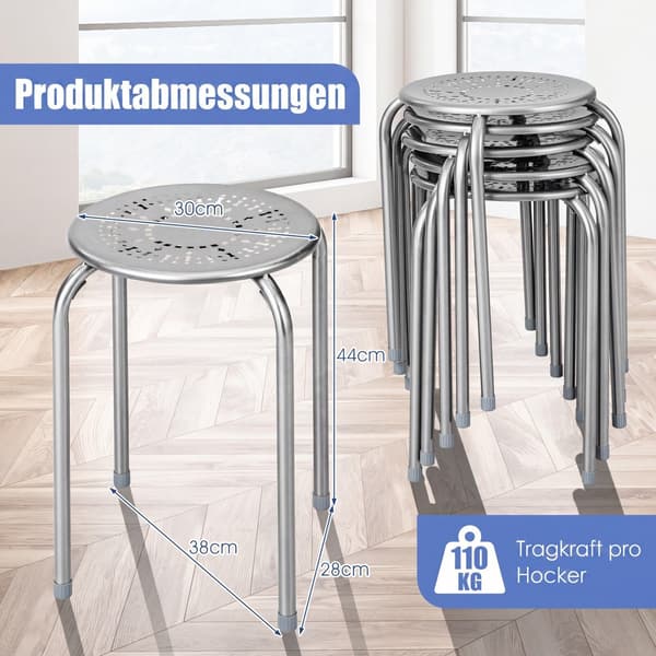 Metallijakkarat 6 kpl Ø29,5x44,5 cm musta